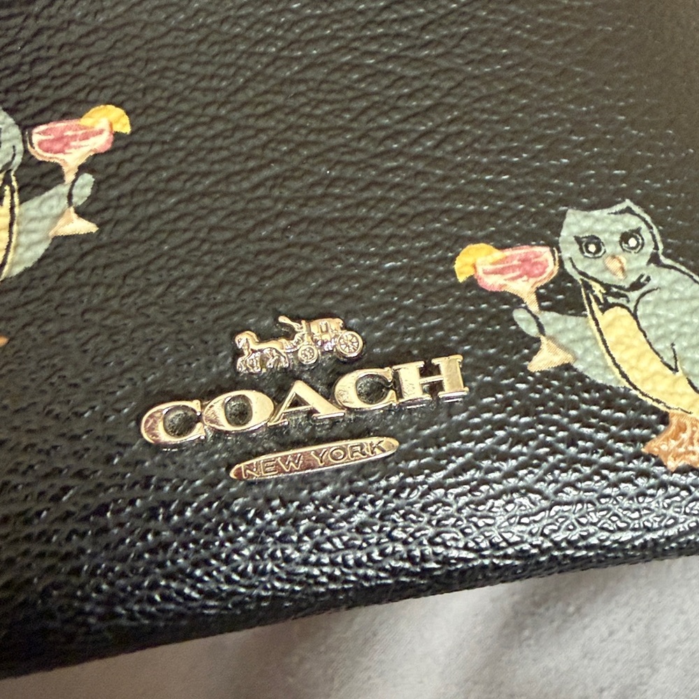 Coach Black Cardholder with Owl Design - Picture 5 of 6